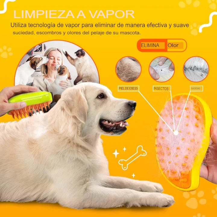 CEPILLO DE VAPOR 3 EN 1 PARA MASCOTAS