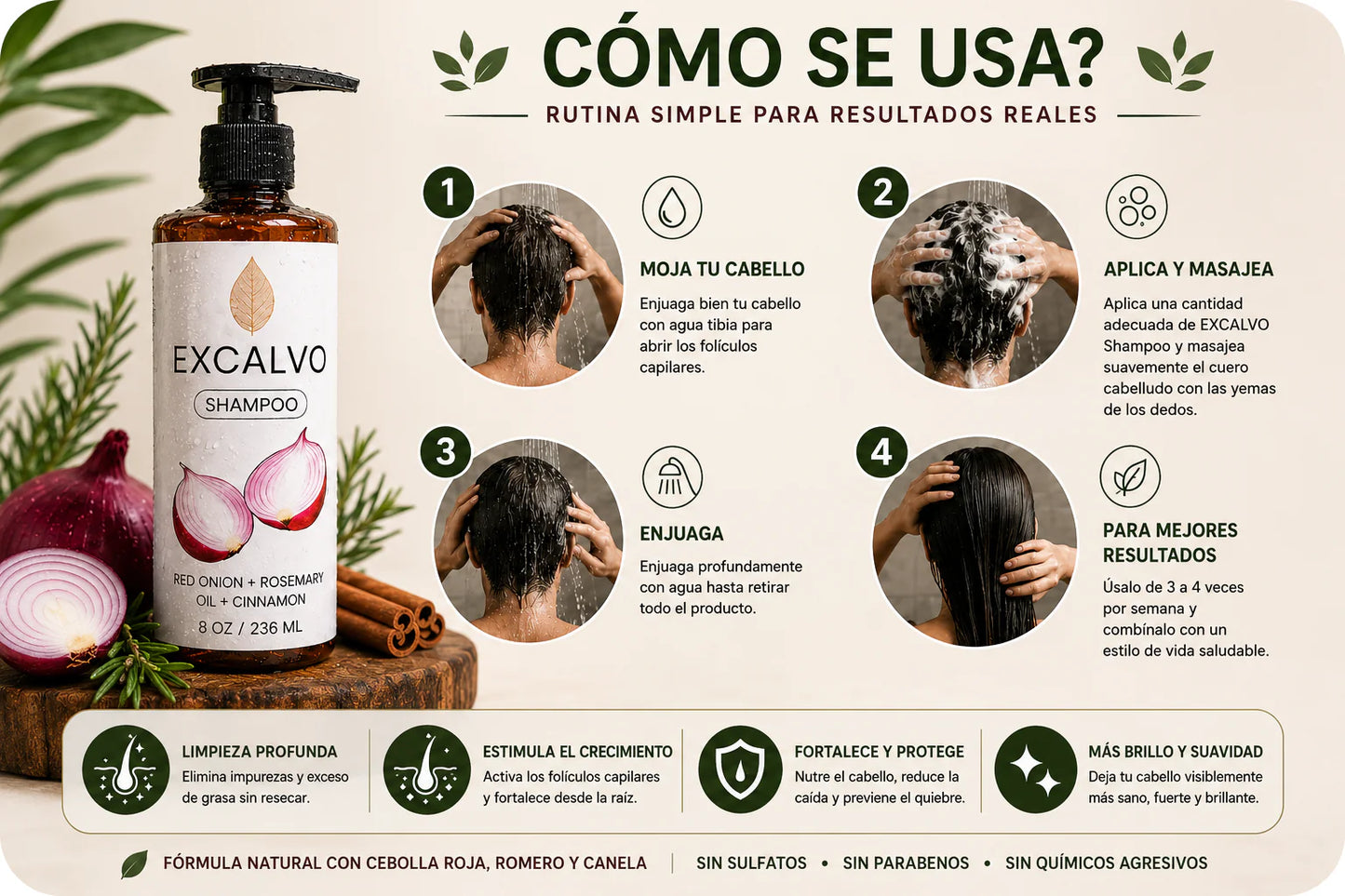 SHAMPOO EXCALVO FORTALECIMIENTO Y REVITALIZACION CAPILAR