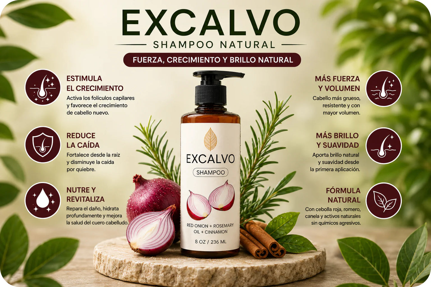 SHAMPOO EXCALVO FORTALECIMIENTO Y REVITALIZACION CAPILAR