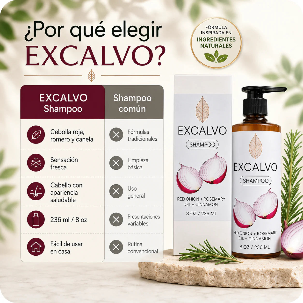 SHAMPOO EXCALVO FORTALECIMIENTO Y REVITALIZACION CAPILAR